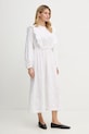 A.P.C. sukienka bawełniana Robe Ginger COHFF.F35154 biały SS25