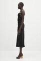 Marine Serre dress Satin Slip WDR302B.CWOV0056 black SS25