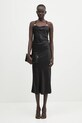 Marine Serre dress Satin Slip WDR302B.CWOV0056 black