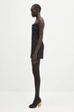 Marine Serre vestito in lana Virgin Wool Twill Chest Belt WDR355A.RWOV0001 nero SS25