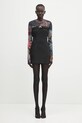 Marine Serre vestito in lana Virgin Wool Twill Chest Belt WDR355A.RWOV0001 nero