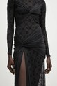 Haljina Marine Serre Draped Jersey Knotted WDR339A.RJER0018 crna