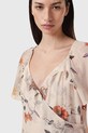 Îmbrăcăminte AllSaints rochie din amestec de matase DARMA W018DC bej