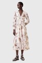 Φόρεμα AllSaints ZORA MIDI casual μπεζ W084DC