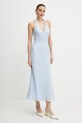 Bardot sukienka lniana 59780DB niebieski SS25
