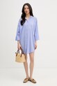 United Colors of Benetton рокля тип риза от памук 4DW35V02K син SS26