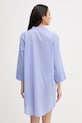 Дрехи United Colors of Benetton рокля тип риза от памук 4DW35V02K син