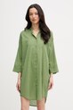 United Colors of Benetton рокля тип риза от памук зелен 4DW35V02K
