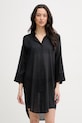 United Colors of Benetton рокля тип риза от памук черен 4DW35V02K