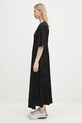 Сукня GANNI Fluid Satin Jacquard Slit Long W0255 чорний SS25