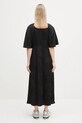 Одяг Сукня GANNI Fluid Satin Jacquard Slit Long W0255 чорний