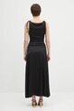 Одежда Платье GANNI Solid Satin Gathered Long W0381 чёрный