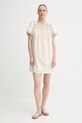 Levi's sukienka z domieszką lnu AMBRE BABYDOLL DRESS 001HT beżowy SS25