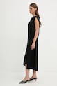 Sisley rochie din in 4AGHLV073 negru SS25