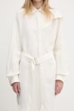 JW Anderson linen blend dress Cape Shoulder Drape beige DR0474.PG1690.002
