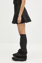 GANNI skirt Duchesse Nylon Pleated Mini W0479 black SS25