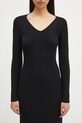 Samsoe Samsoe rochie Sacheryl V-Neck negru F25100046