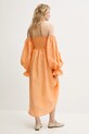 Odzież The Sleeper sukienka lniana ATDR01P014R pomarańczowy
