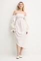The Sleeper rochie din in ATDR01F015R alb SS25