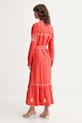 Never Fully Dressed sukienka bawełniana NFDDR1965 czerwony SS25