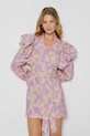 Bizuu rochie din in CALISTA violet CALISTA.FIOLETOWY.SS25