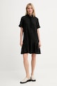 Bruuns Bazaar sukienka z domieszką lnu BBW4499 czarny SS25