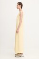 Βαμβακερό φόρεμα Pangaia Midweight Long Dress 10002554 κίτρινο SS25