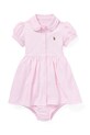Дитяча бавовняна сукня Polo Ralph Lauren короткий рожевий 310734896001