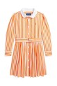 Хлопковое детское платье Polo Ralph Lauren длинный оранжевый 312957443002