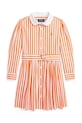 Хлопковое детское платье Polo Ralph Lauren длинный оранжевый 312957443002