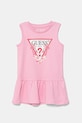 Guess sukienka bawełniana dziecięca nadruk różowy K4RK23.KA6W4.PPYA