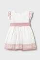 Детское платье с примесью льна Mayoral mini розовый 1908.4B.Baby.PPYA