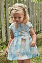 Детское льняное платье Mayoral короткий голубой 1909.4B.Baby.PPYA