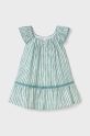 Mayoral sukienka bawełniana dziecięca 1917.4D.Baby.PPYA turkusowy SS25