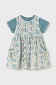 Хлопковое детское платье Mayoral короткий бирюзовый 1918.4D.Baby.PPYA