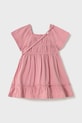 Mayoral sukienka bawełniana niemowlęca 1920.4G.Baby.PPYA różowy SS25