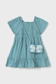 Pamučna haljina za bebe Mayoral bez uzorka tirkizna 1920.4G.Baby.PPYA