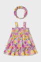 Detské bavlnené šaty Mayoral 1926.4L.Baby.PPYA ružová SS25
