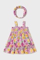 Detské bavlnené šaty Mayoral 1926.4L.Baby.PPYA ružová SS25