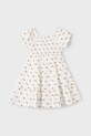 Dječja pamučna haljina Mayoral Planet friendly bež 3925.6G.Mini.PPYA
