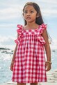 Хлопковое детское платье Mayoral хлопок розовый 3935.6L.Mini.PPYA
