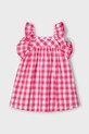 Хлопковое детское платье Mayoral 3935.6L.Mini.PPYA розовый SS25