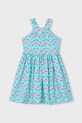 Dječja pamučna haljina Mayoral 3938.6M.Mini.PPYA tirkizna SS25