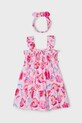 Mayoral rochie din bumbac pentru copii 3939.6P.Mini.PPYA roz SS25