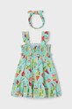 Mayoral rochie din bumbac pentru copii mini verde 3939.6P.Mini.PPYA