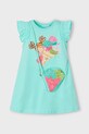 Mayoral rochie din bumbac pentru copii mini turcoaz 3940.6P.Mini.PPYA