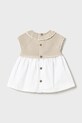 Mayoral Newborn rochie din bumbac pentru bebeluși 1849.2D.Newborn.PPYH alb SS25