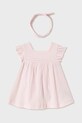 Mayoral Newborn sukienka bawełniana niemowlęca 1866.2M.Newborn.PPYH różowy SS25