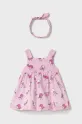 Mayoral Newborn rochie din bumbac pentru bebeluși mini roz 1873.2T.Newborn.PPYH