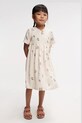 Liewood rochie fete Cleo Printed Shortsleeve Viscose Dress mini bej LW19802